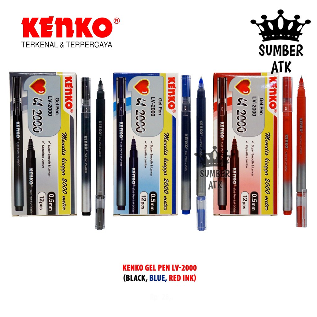 

KENKO GEL PEN / PEN GEL / PEN TINTA GEL / PULPEN GEL LV-2000