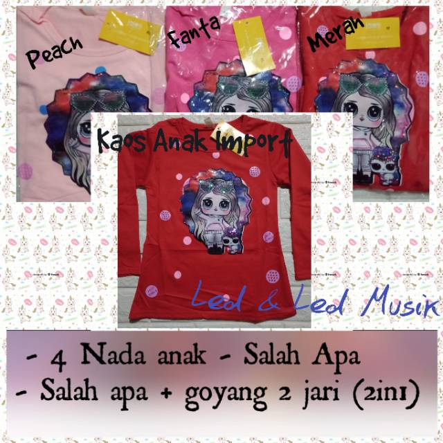 Atasan anak import LOL led musik tiktok salah apa aku 4-10 tahun
