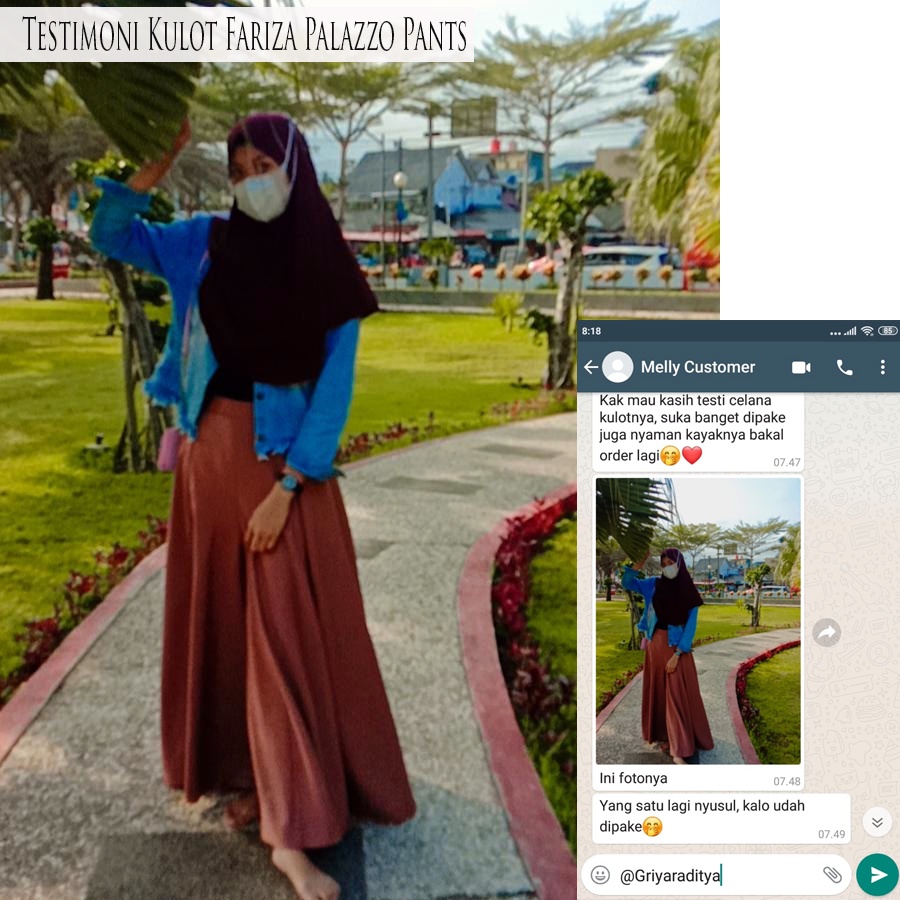 Celana Kulot Wanita Fariza Palazzo Pants Kulot Payung Lebar Bahan Baloteli Banyak Warna