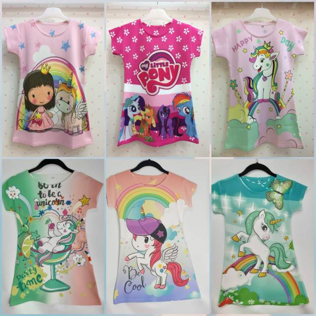 BISA COD-Baju anak kuda pony /Dress anak  litlle pony kuda pony unicorn