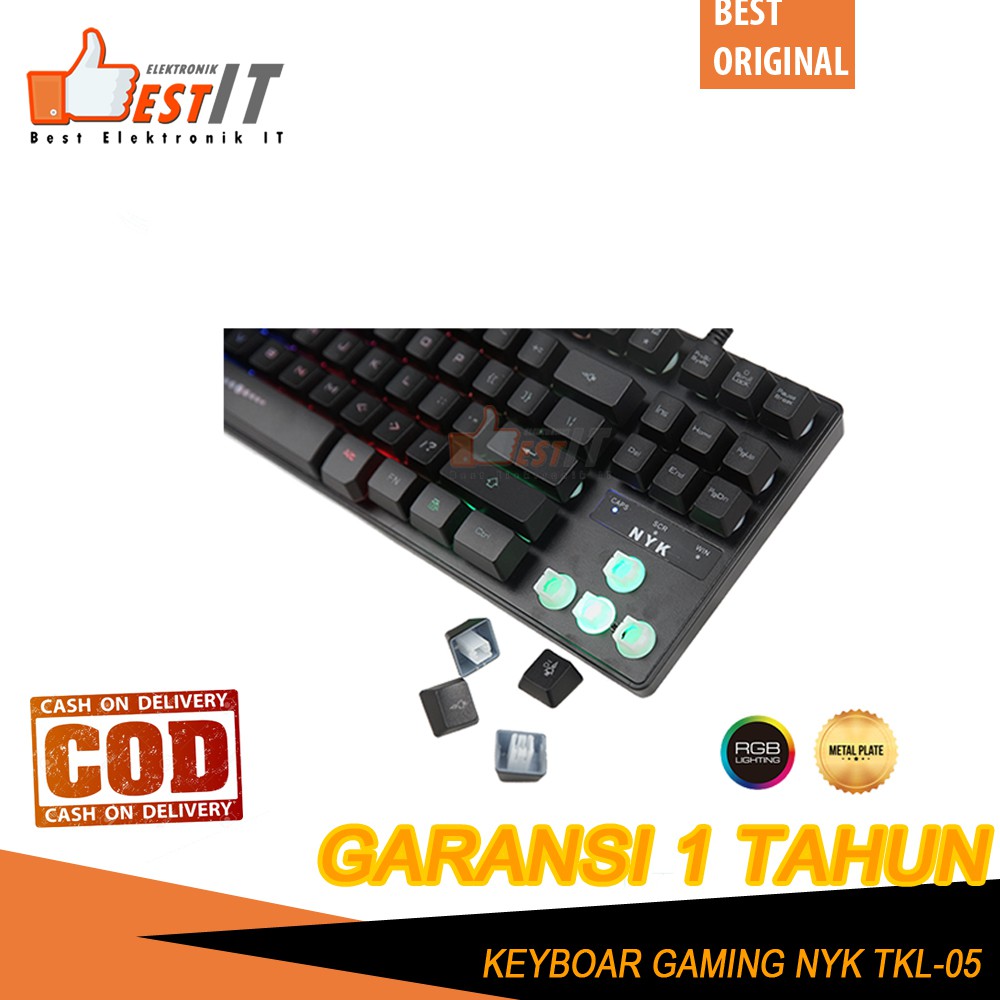 Keyboard Gaming Murah NYK TKL-05 RAPTOR PLAT BESI