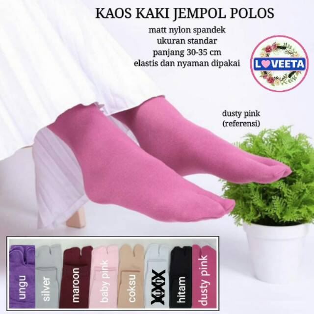 Kaos Kaki Jempol Polos Nylon Spandek