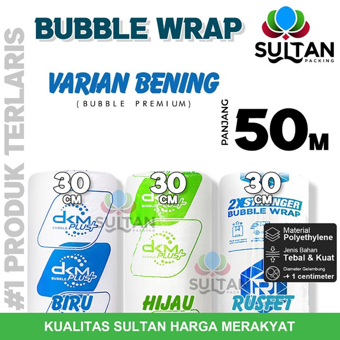 

Dck Plastik Bubble Wrap 30cm x 50m Bubblewrap BENING RUSFET DKM PLUS TERMURAH / ROLL