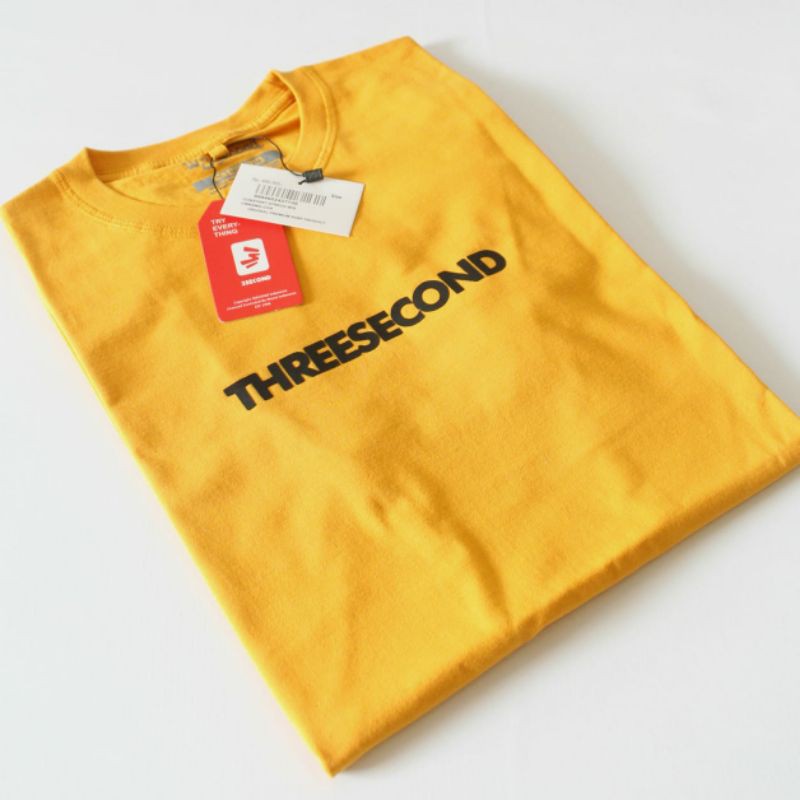 COD KAOS DISTRO THREE SECOND   SURFING PRIA BAHAN COMBED 30S BIG SIZE WARNA KUNING