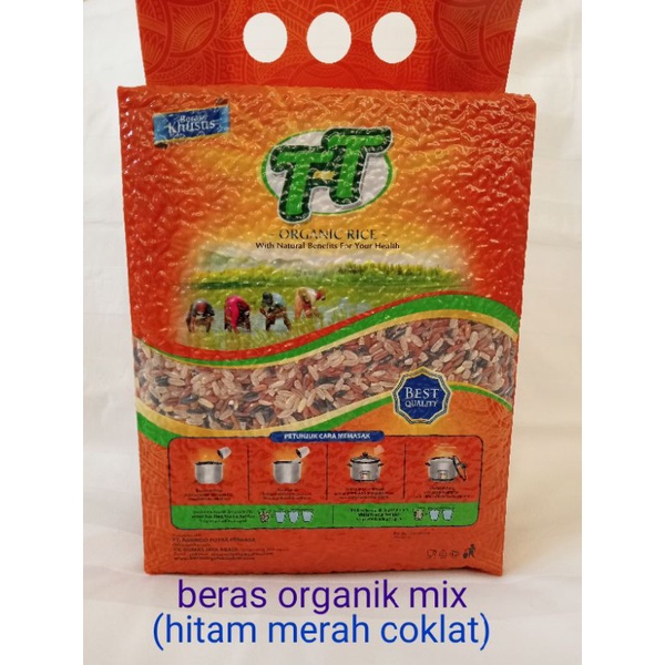 

Beras organik TipTop beras mixed hitam coklat merah 2kg