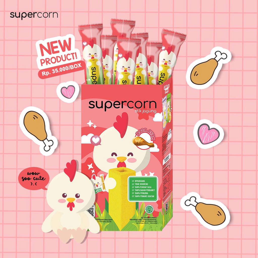 Supercorn Corn Stick - Camilan Stik Jagung 120gr (isi 12pcs)