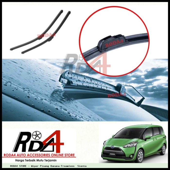 Wiper Mobil Sienta 26 16 Frameless Banana 1 Set 2 Pcs