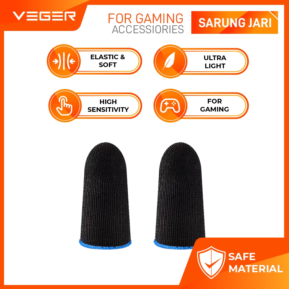 VEGER Finger Sleeve Sarung Jari Jempol Gaming Game Mobile Legend PUBG 1 Pasang