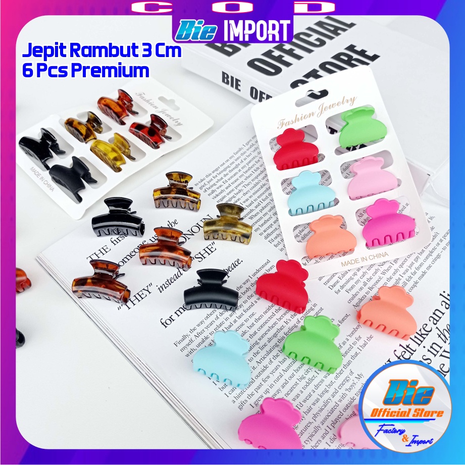 6 Pcs Jepit Rambut Doff  3 Cm Premium Impor Best Seller