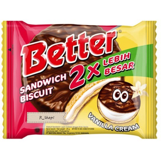 

Biskuit Better Sandwich - isi 15 Pcs x 22 Gram