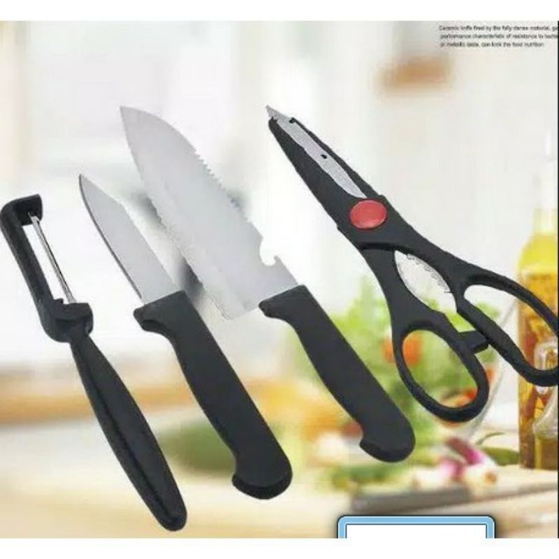 Pisau Set Dapur 4in1 - Kitchen Knife Set J9