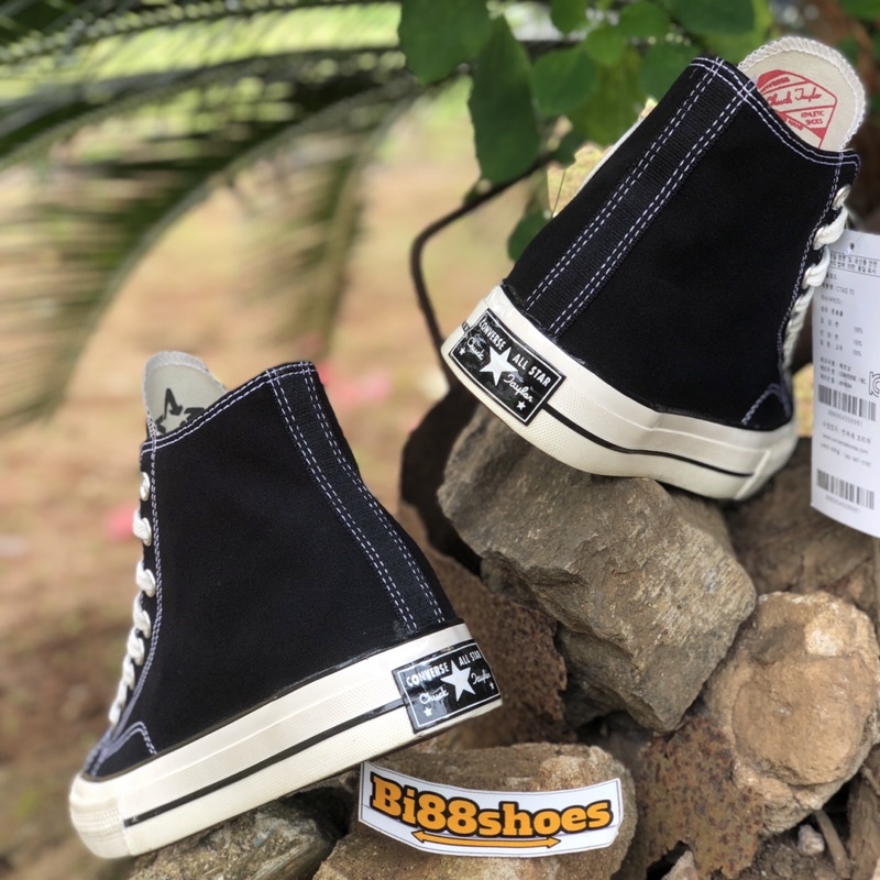( PROMO BAYAR DI TEMPAT ) Sepatu Converse 70s High Black White Pria Wanita