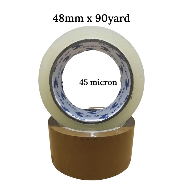 

LAKBAN TP88 48mm x 90yard Coklat / Bening Transparant