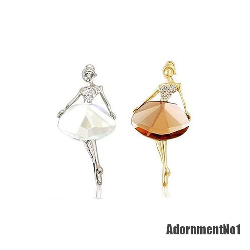 (Adornmentno1) Bros Pin Desain Princess Ballet Girl Hias Kristal Untuk Wanita