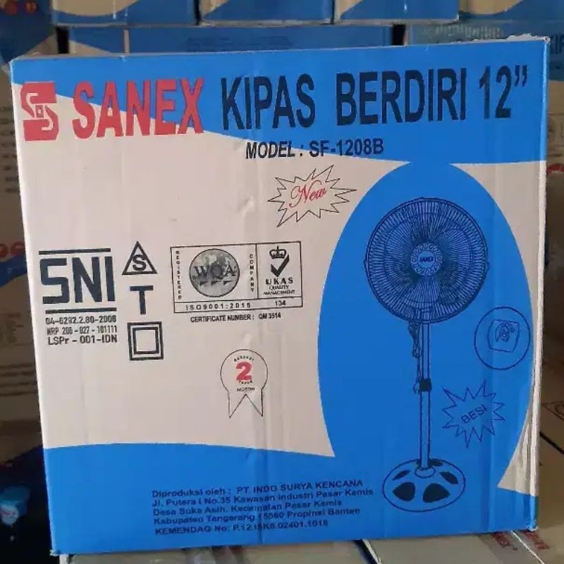 Sanex Kipas Angin Berdiri 12 Inch Besi / Stand Fan 12&quot; SF-1208B