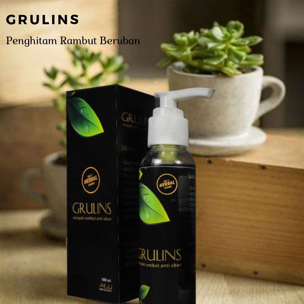 Penghilang Uban Grulins Obat Rambut Uban Hitamkan Rambut Secara Alami Grulins Shopee Indonesia