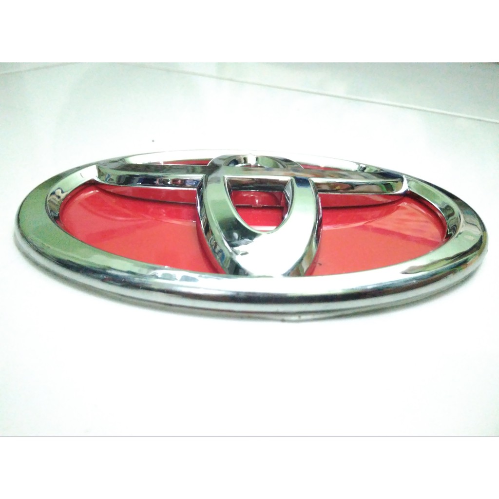 Emblem Pengganti Depan CALYA Lambang Toyota MERAH Untuk Calya Logo Toyota Red Chrome