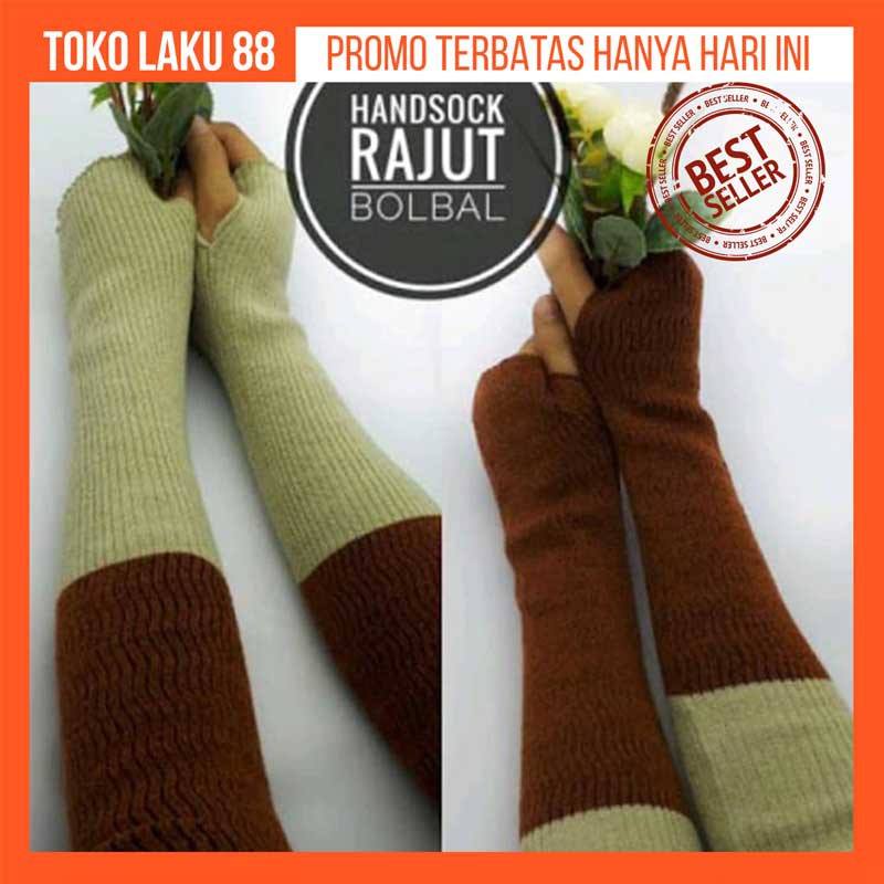 Handsock Rajut Jempol Bolak Balik 2 Warna / Manset Rajut Premium Murah Original