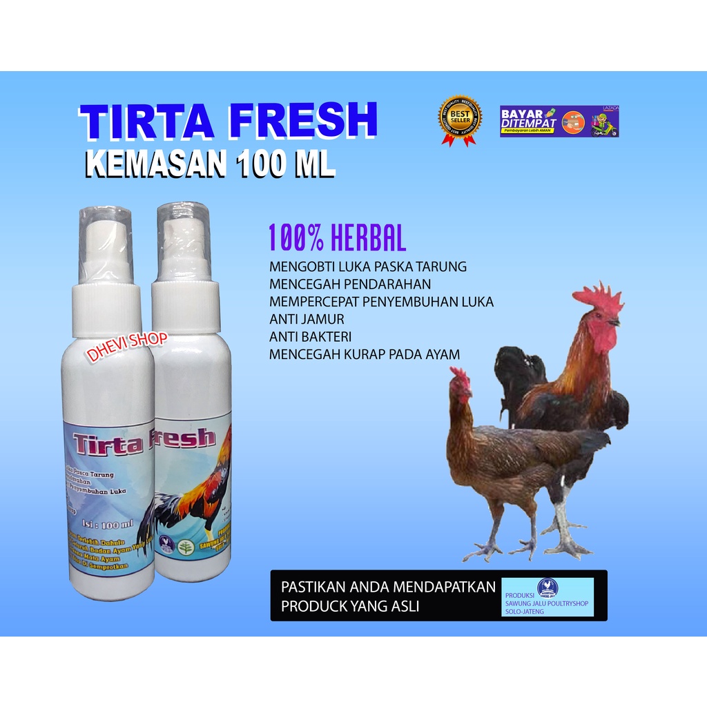 TIRTA FRESH -AYAM ADUAN-OBAT LUKA AYAM-AYAM MERAH MERONA