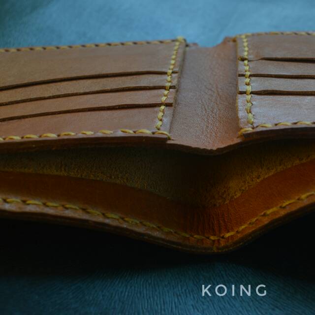 dompet pria bifold kulit asli custom grafir laser nama delion by koing