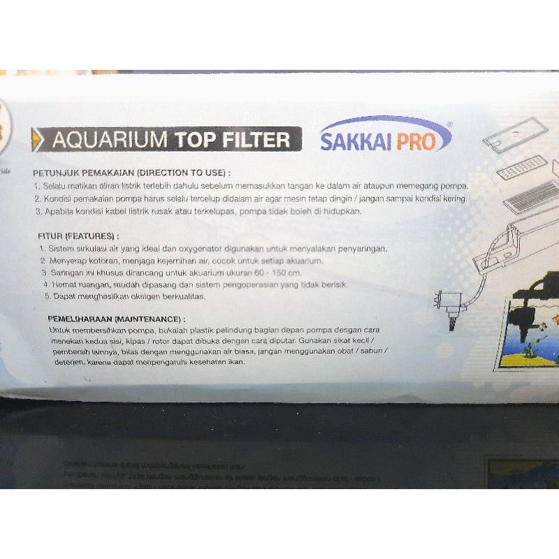 PROMO MURAH Pompa aquarium box filter Lengkap SAKKAI PRO AA 650