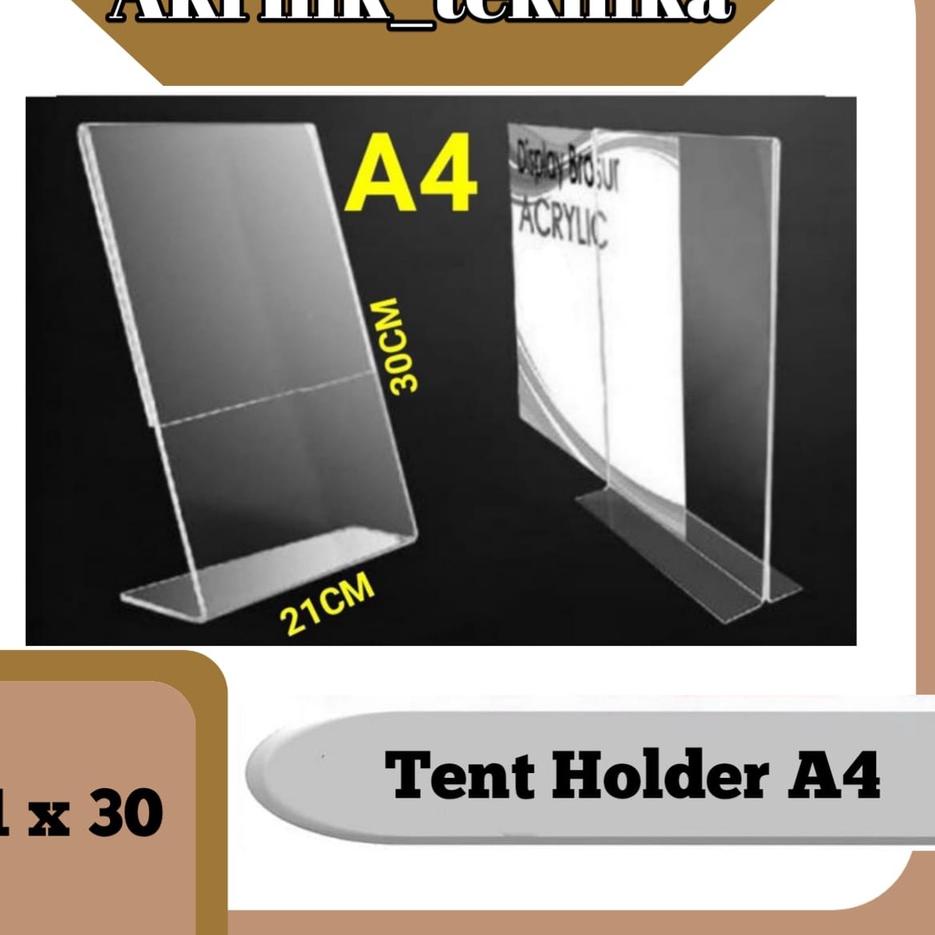 

[YoH ㊓] TEMPAT BROSUR / TENT HOLDER / TENT CARD AKRILIK DISPLAY UKURAN A4 //Khusus bulan ini