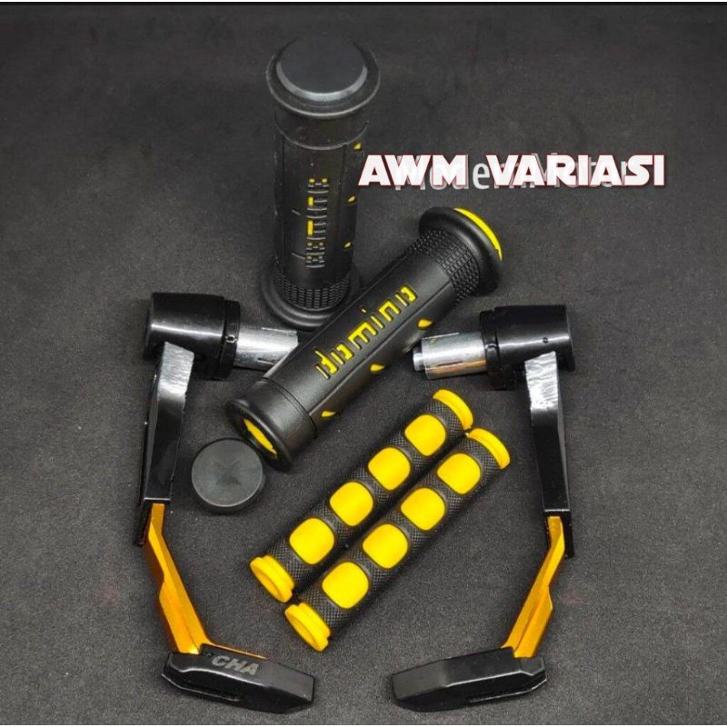 PAKET ACC STANG proguard robot + handgrip  sisik + karet handle 3in1 bisa buat semua motor