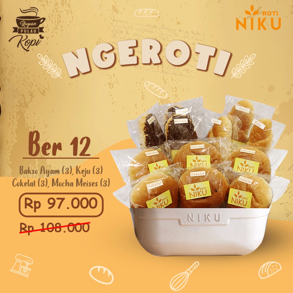 

12 Roti isi gurih lembut dengan berbagai jenis rasa