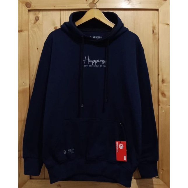 Sweater Hoodie Pria Distro Premium Mrdee.Co Navy Blue Bahan Fleece Tebal - Jaket Hoodie Pria/Wanita 