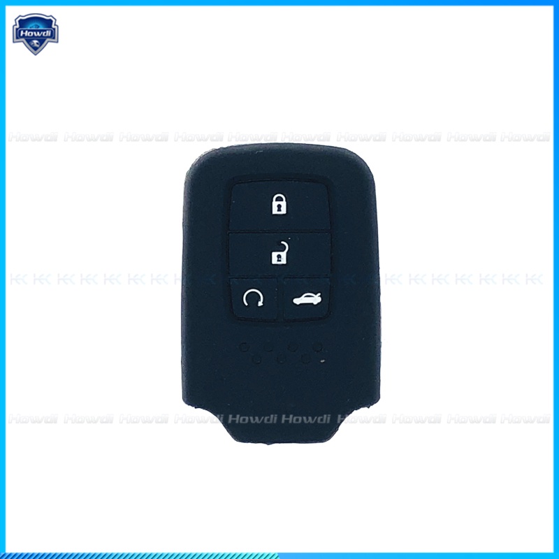 Cover Kunci Remote Mobil Keyless Bahan Silikon Dengan Gantungan Kunci Kulit Untuk Honda Civic