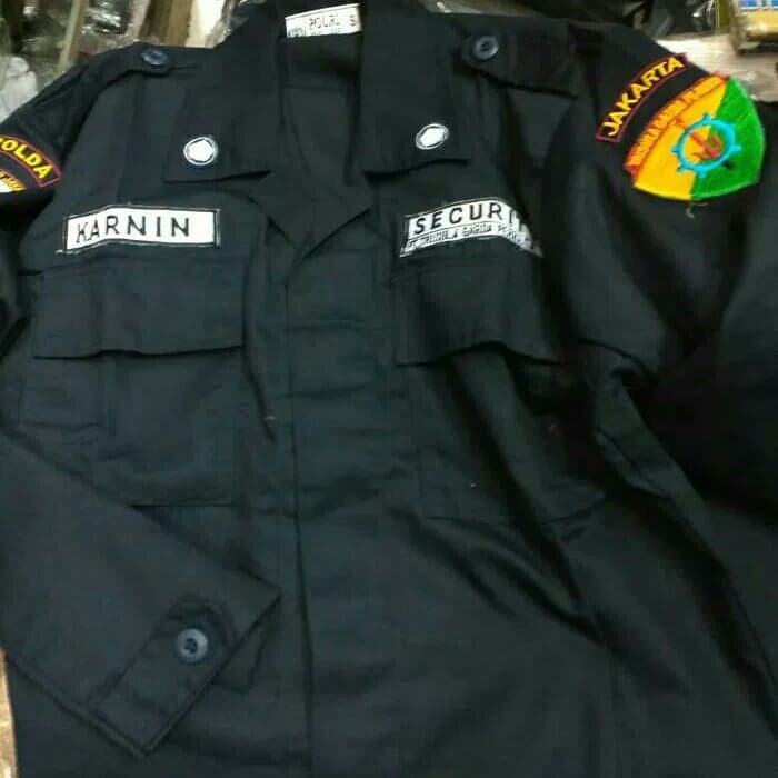 PALUGADA Baju|Seragam|Setelan Pdl Biru|Hitam Satpam|Security