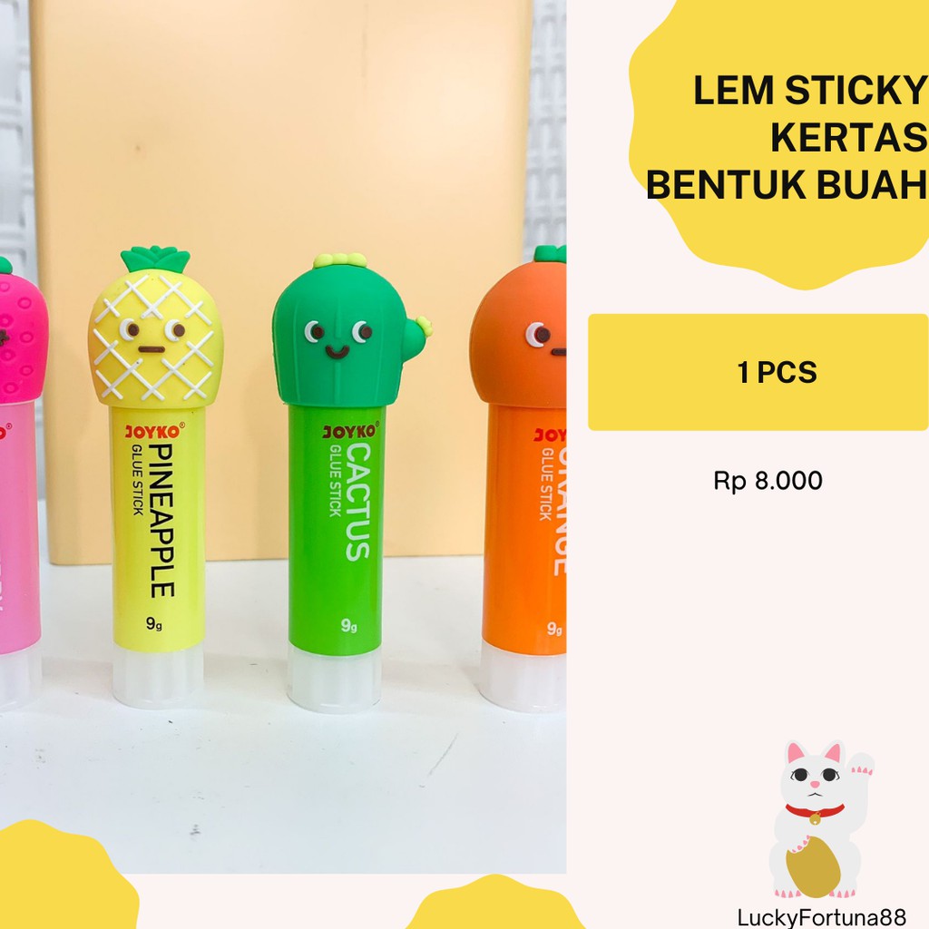 

[LuckyFortuna88] Lem sticky Joyko Bentuk Buah Lem kertas Joyko Bentuk Buah Lem kertas lucu Lem kertas Unik Lem sticky Joyko bentuk makanan lucu Murah Kualitas Premium