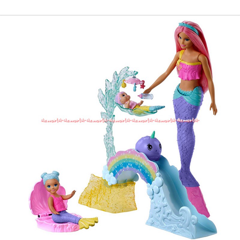 Barbie Dreamtopia Mermaid Nursery Mainan Boneka Putri Duyung Bisa Berenang Di Air renang Swimming