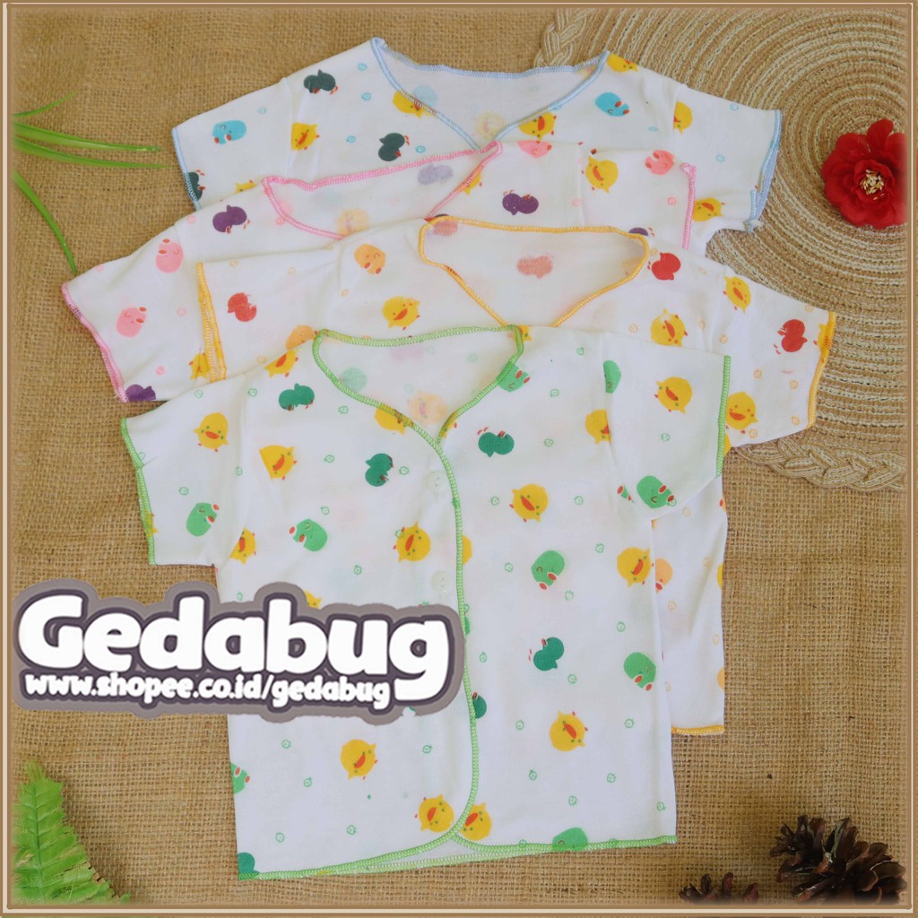 3pcs - Baju Bayi Pendek Newborn SNI CHOKICHI motif Pino Piko / Duck 0-4 Bulan