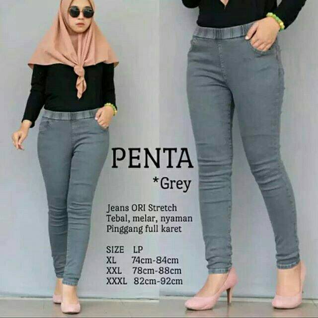 Celana jeans pinggang karet streath by Prada Milano