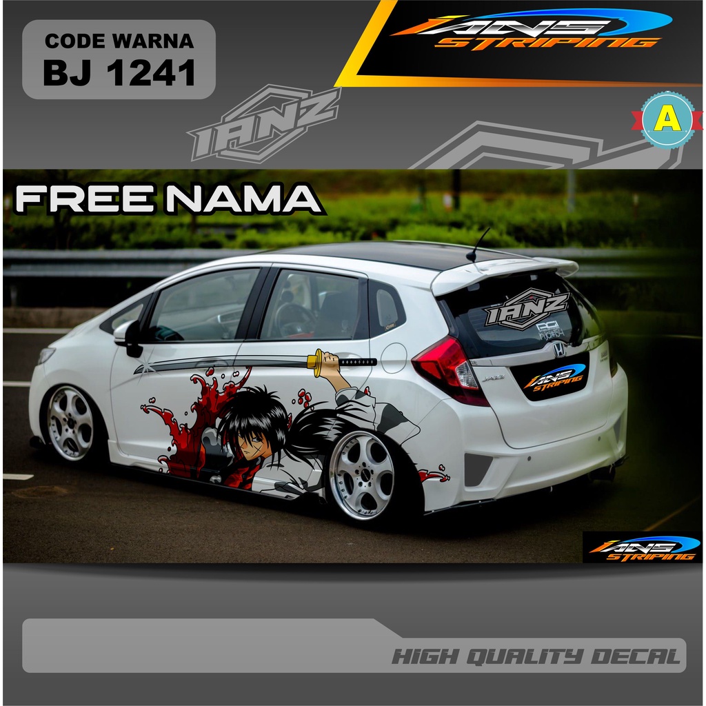 DECAL STIKER MOBIL HONDA JAZZ JESS / VARIASI DECAL STIKER HONDA BRIO AGYA AYLA TERMURAH / STIKER DECAL MOBIL TERBARU