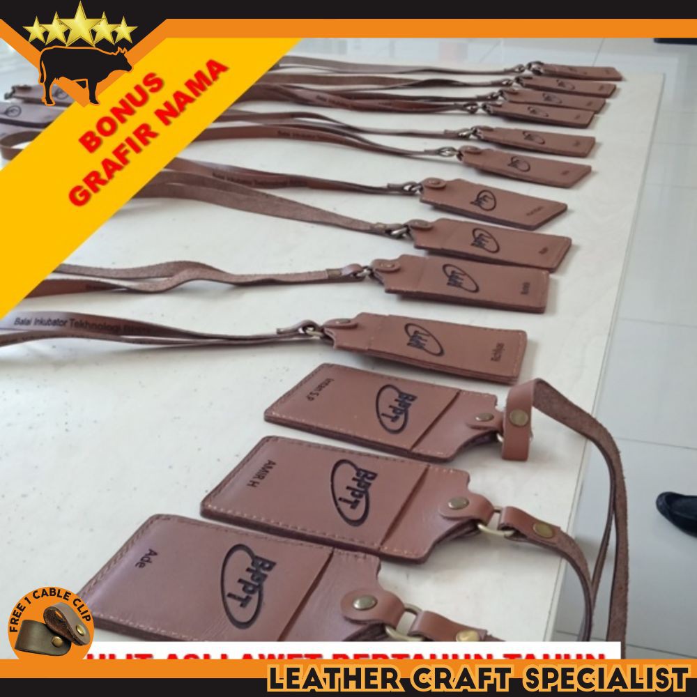 

ID CARD NAME TAG DOMPET KARTU CARD HOLDER ID CARD KULIT NAME TAG KULIT PROMO FREE CABLE CLIP