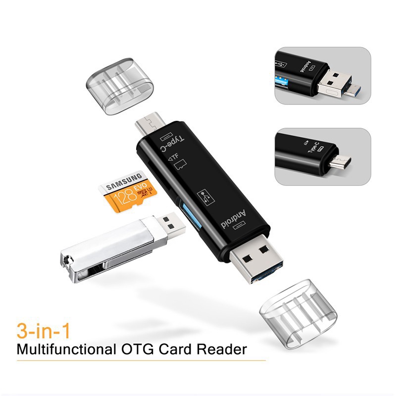 Kompatibel Dengan Android IOS Komputer SD Card Reader 5in1 Tipe c Micro TF OTG USB 2.0 Adapter Portable Memory Card Reader