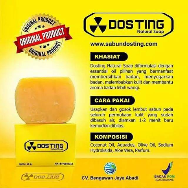 ❄️MATCHA❄️ SABUN DOSTING ORIGINAL BPOM / DOSTING WHITENING SOAP / SABUN PEMUTIH