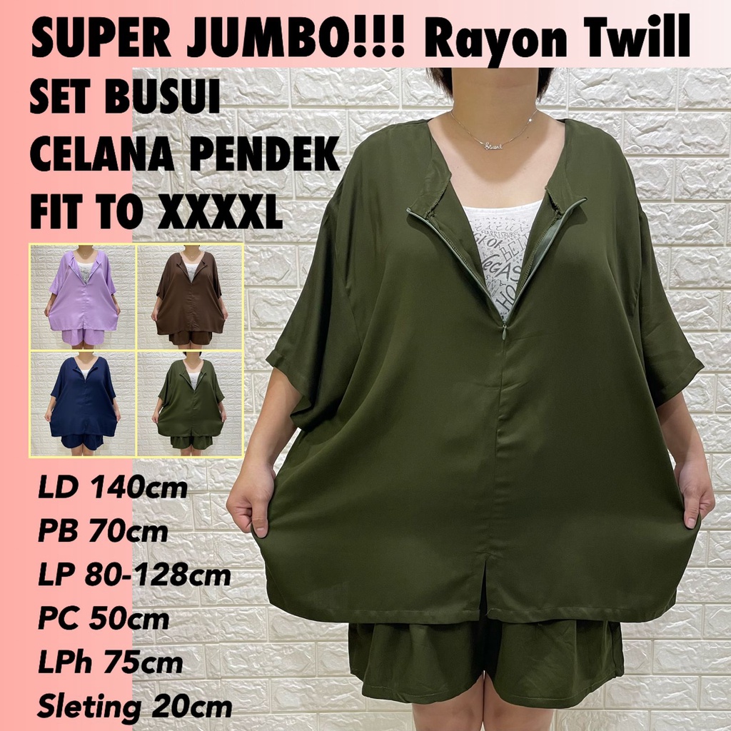 SETELAN CELANA PENDEK HAMIL|MENYUSUI XXXXL RAYON TWILL PREMIUM