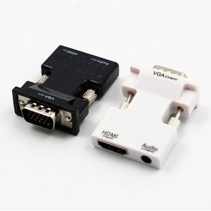 Adapter Converter HDMI Female to VGA Male 1080P Audio Port - HV100200 ( Mughnii )