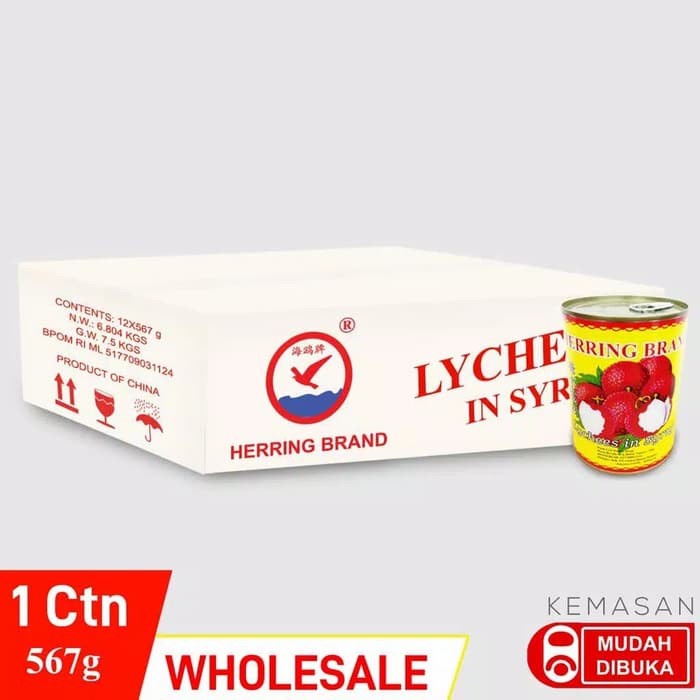 

Kalengbuah- Herring Brand Full Carton Buah Leci /Lychees In Syrup 567Gr - 1Ctn -Buah-Kaleng.