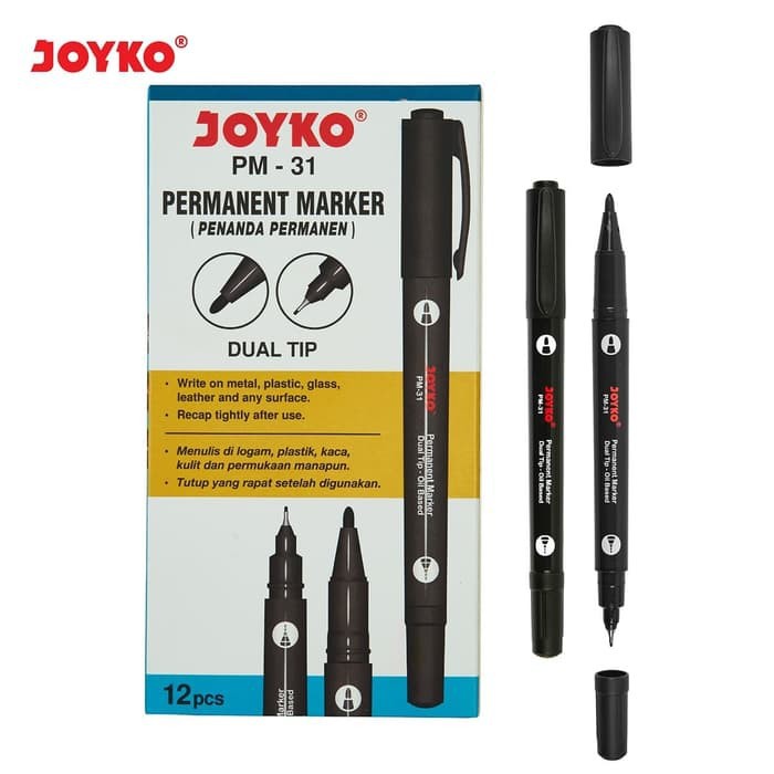 

PERMANENT MARKER | SPIDOL PERMANEN JOYKO PM-31 DUAL TIP HITAM