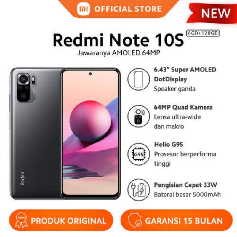 Redmi Note 10s 6/128 New Garansi Resmi