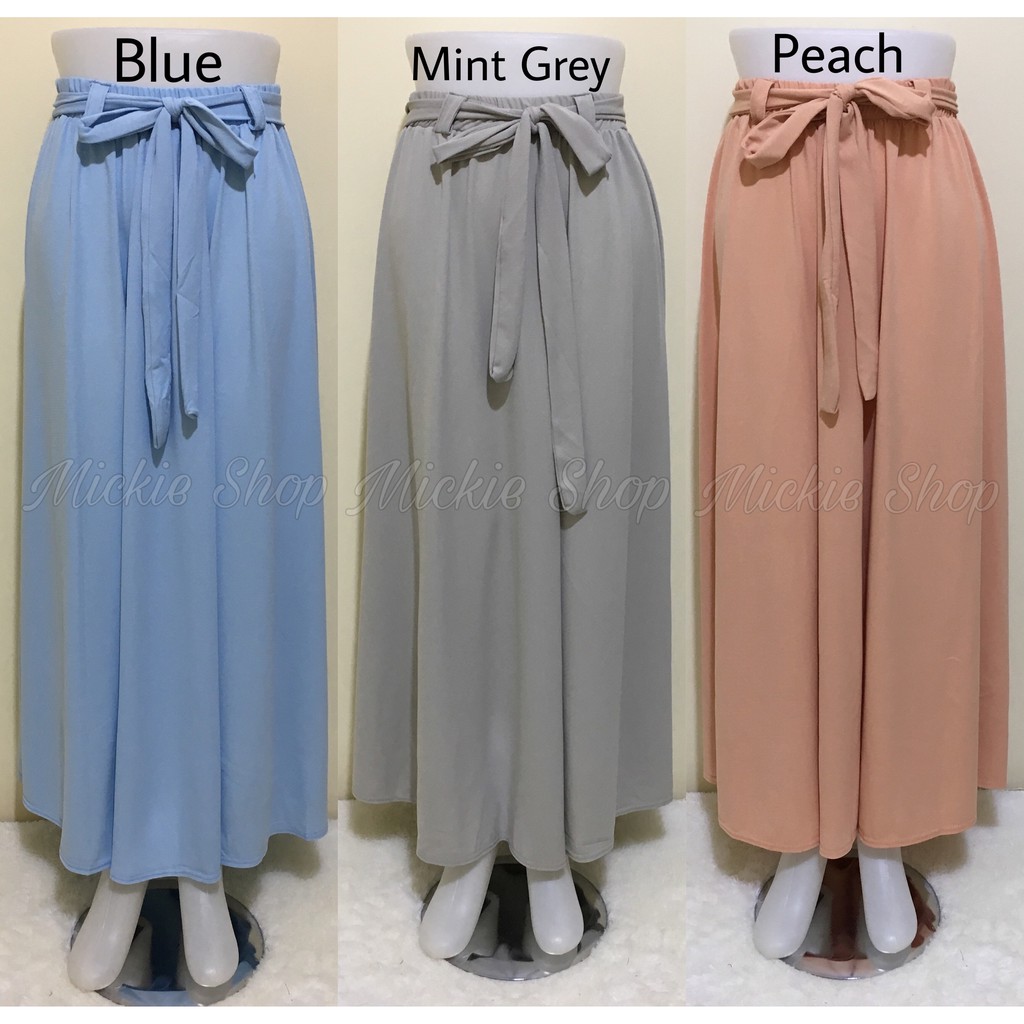Rok Lebar Polos Payung Premium Import | Maxi Big Size | Flare Skirt Panjang |Mayung Basic Tali Jumbo-4