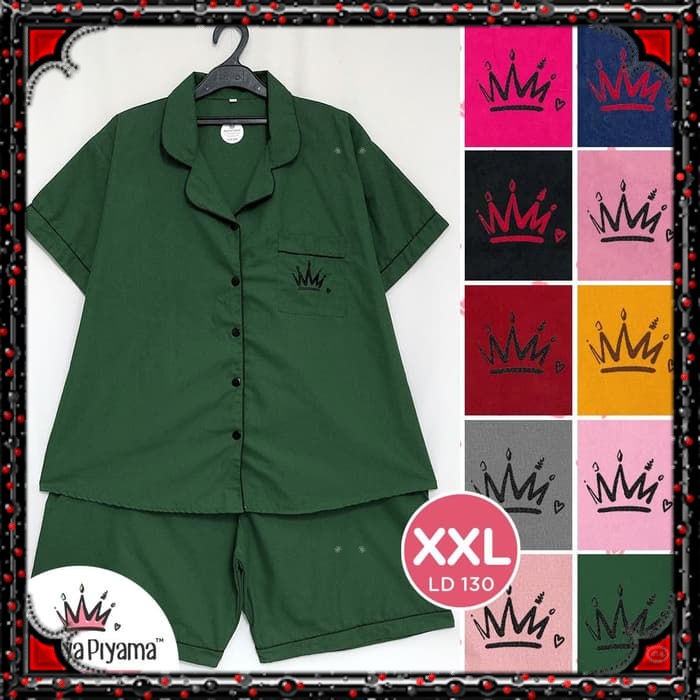 Piyama Katun Super Jumbo 34xxl Ld 130 Dewasa Baju Tidur  Big Size 01 - Silver Xxl