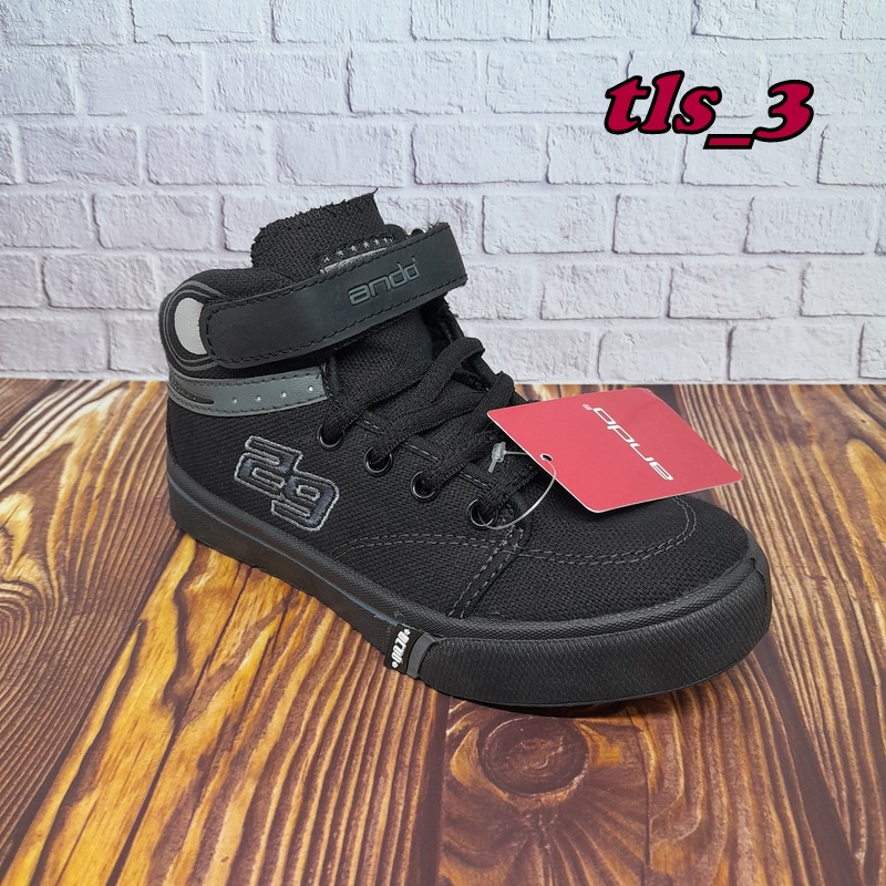 SEPATU SEKOLAH HITAM POLOS ANDO SEPATU ANAK TK SD LAKI-LAKI 29-36