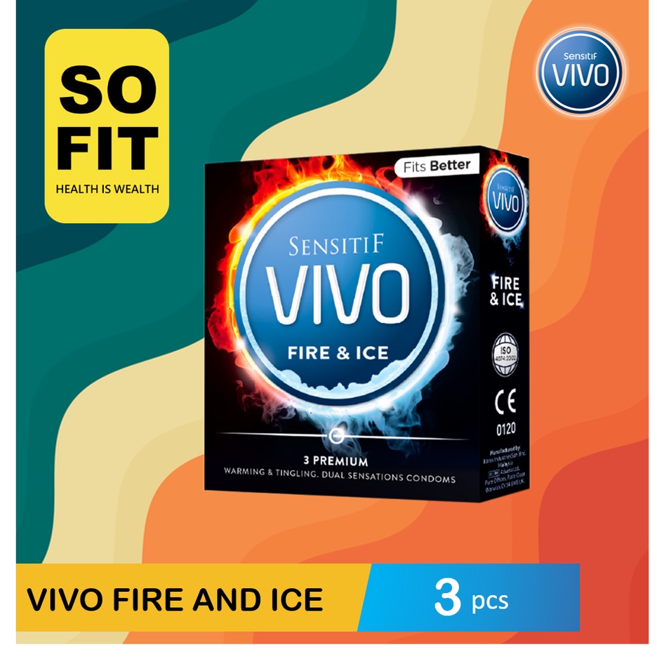 Kondom VIVO FIRE AND ICE isi 3 Pcs / Alat Kontrasepsi