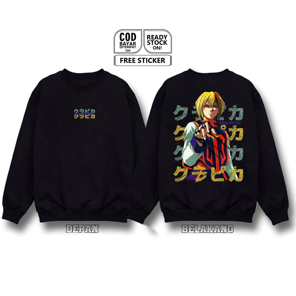 SWEATER CREWNECK KURAPIKA HUNTER X HUNTER HXH KURTA CLAN KILLUA ZOLDYCK GON FREECSS HISOKA ILLUMI SC