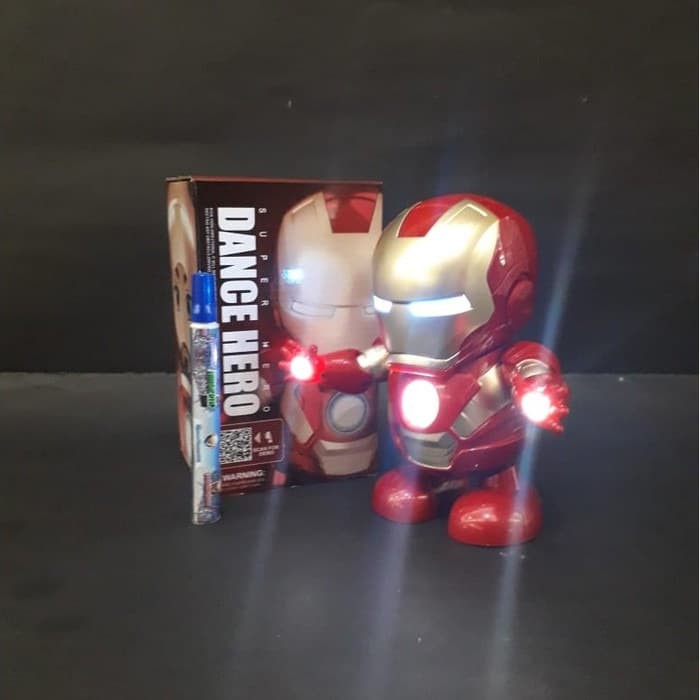 New Item! MAINAN ANAK IRON MAN DANCE DANCING ROBOT SMART IRONMAN AVENGERS Baru!